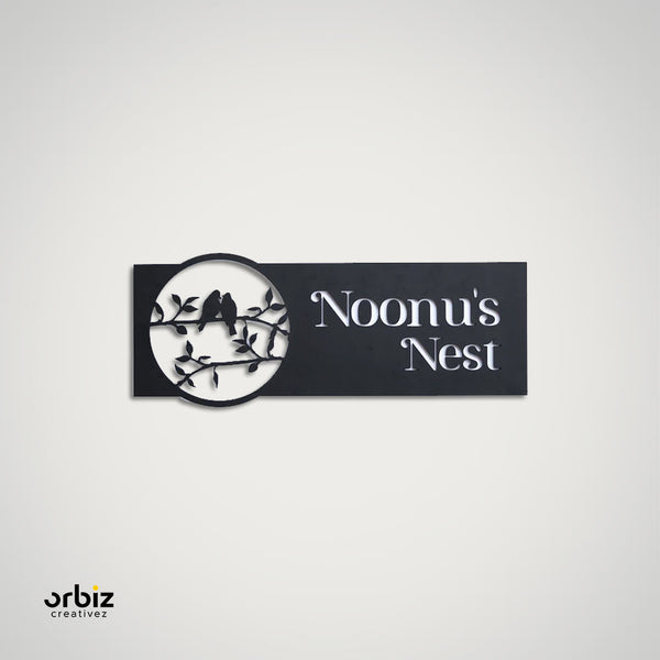 Acrylic House Name Board - Black