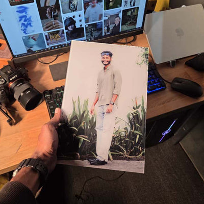 Customer photo of a delivered acrylic frame