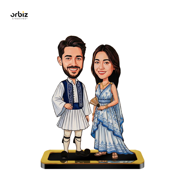 Personalized Mini Me : Greek Style Couple Caricature