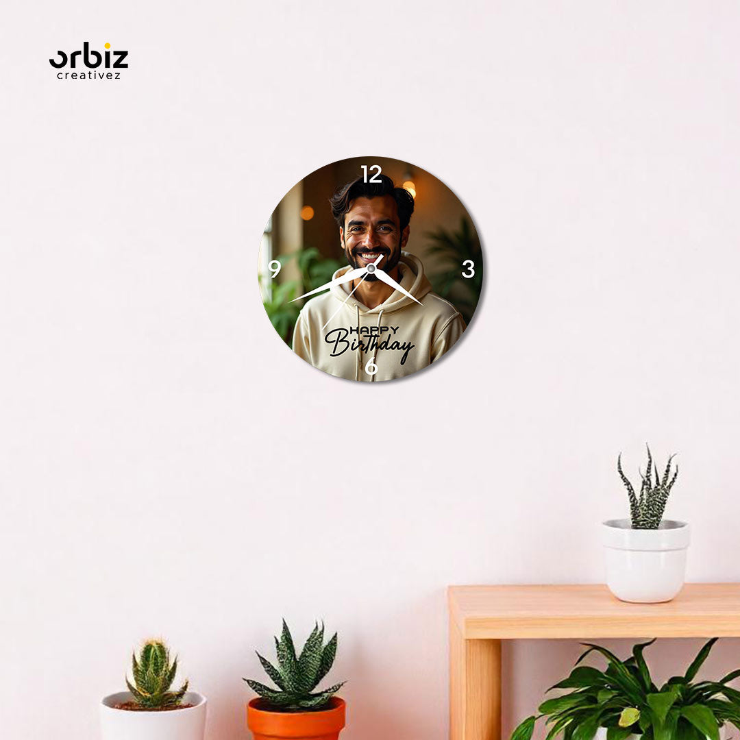 Personalized Birthday Photo Clock For Him