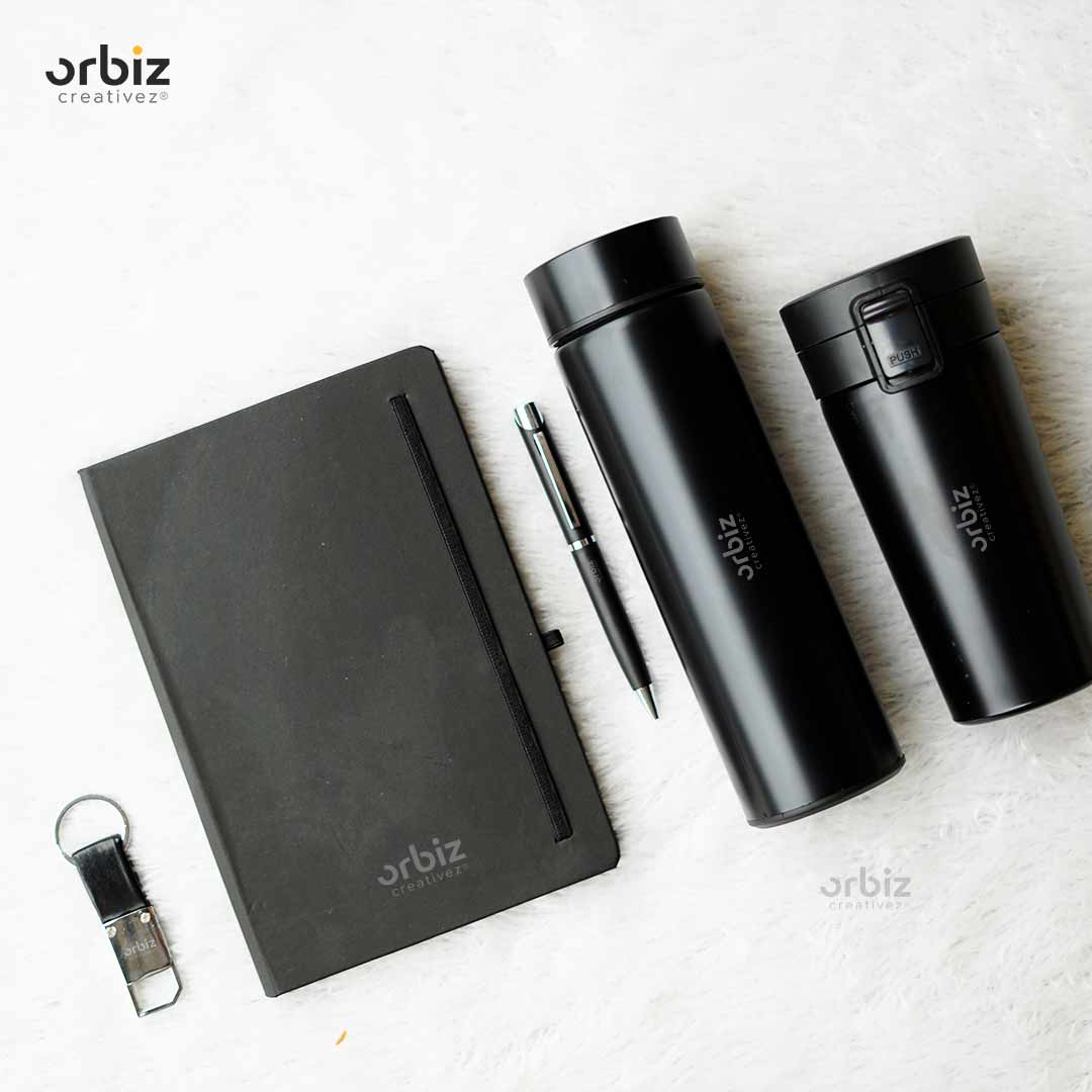 Luxury Customized Corporate Gift Set – Notepad, Bottle, Sipper, Pen & Keychain