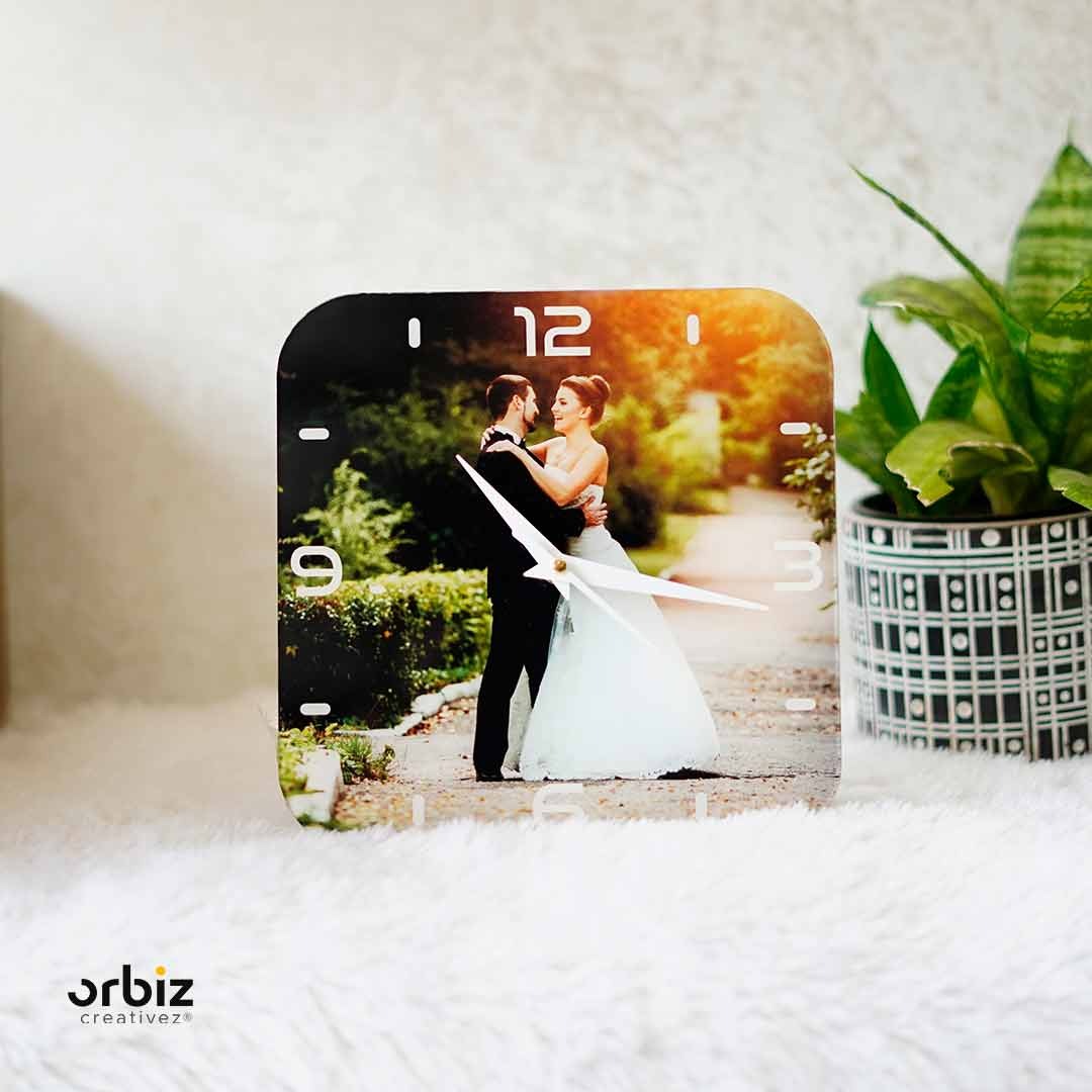 Customized Mini Photo Clock - Square