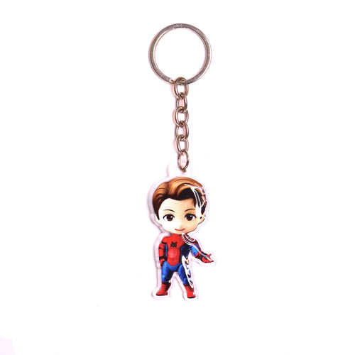 Marvel Spiderman Keychain, Unmasked Cartoon Figure