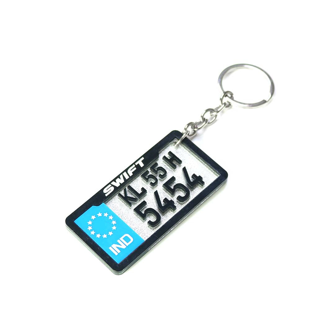 Customized Number Plate Keychain - Orbiz Creativez