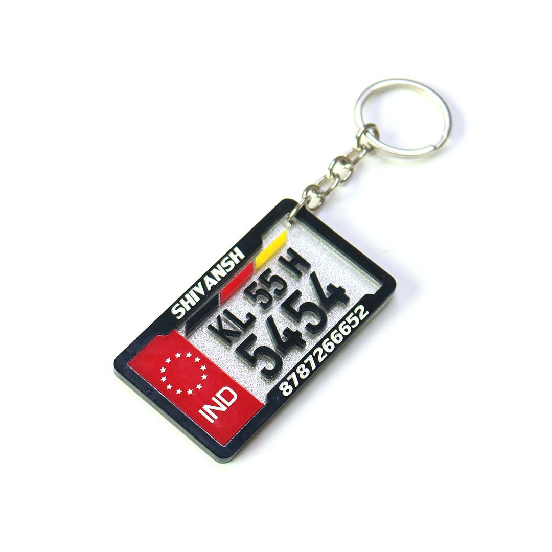 Customized Number Plate Keychain - Orbiz Creativez