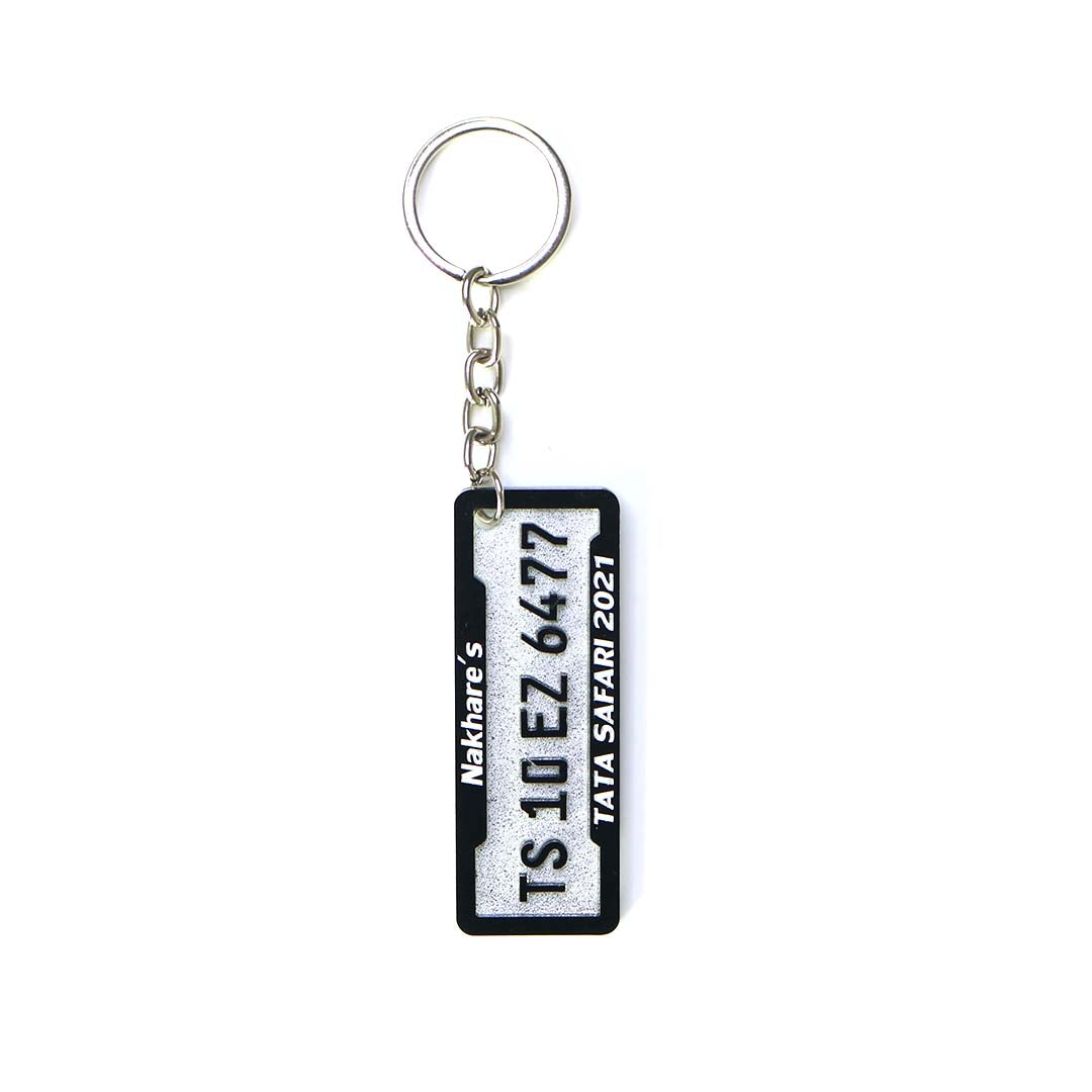 Customized Number Plate Keychain - Orbiz Creativez