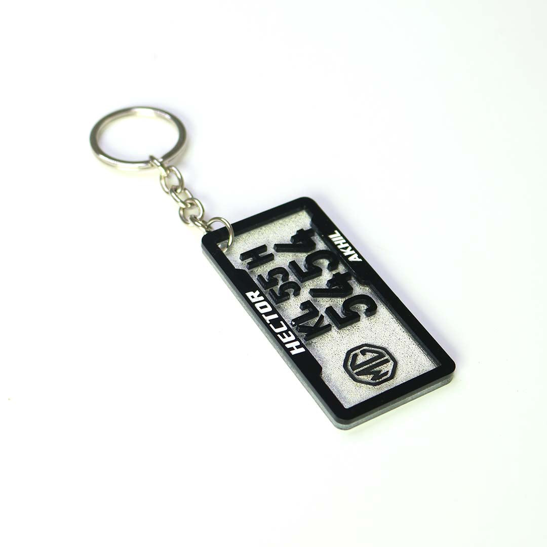 Customized Number Plate Keychain - Orbiz Creativez