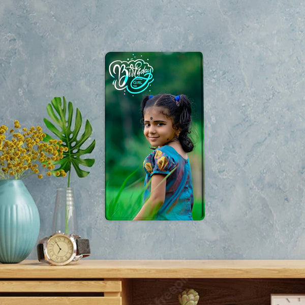 Personalised Aluminium Fun Plate, Birthday Girl Photo