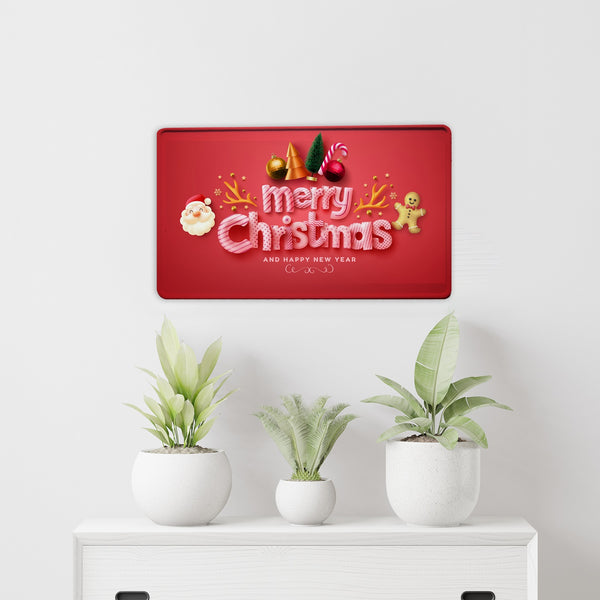 Personalised Aluminium Fun Plate, Merry Christmas Red