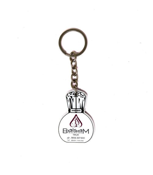 Customised Keychain, White Perfume Bottle Shape