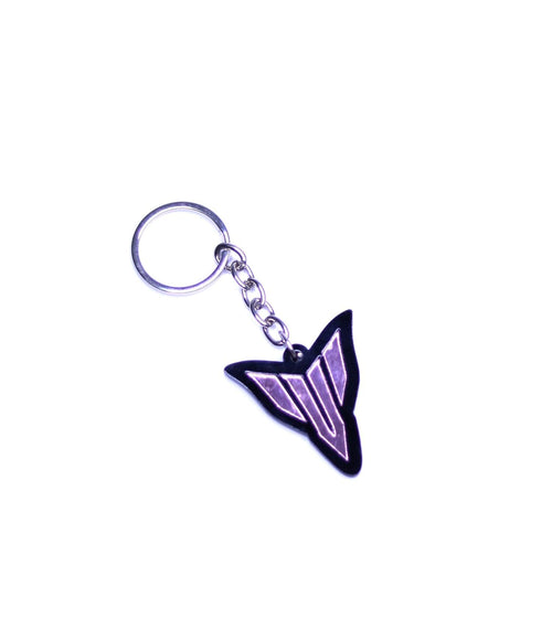 Bike Keychain, Purple And Black Emblem Shape