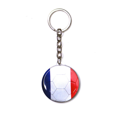 France Keychain, Round Football Flag Design