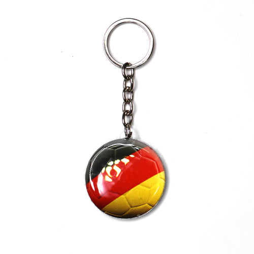 Germany Keychain, Round Football Flag Design