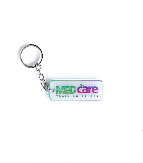 Customised Branding Keychain, White Rounded Rectangle