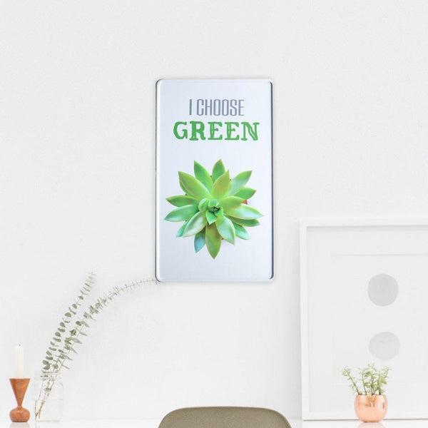 Personalised Aluminium Fun Plate, I Choose Green Succulent