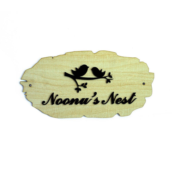 Customized Birch Wood House Name Board