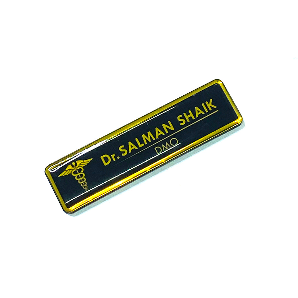 Black Name Badge For Doctor - Orbiz Creativez