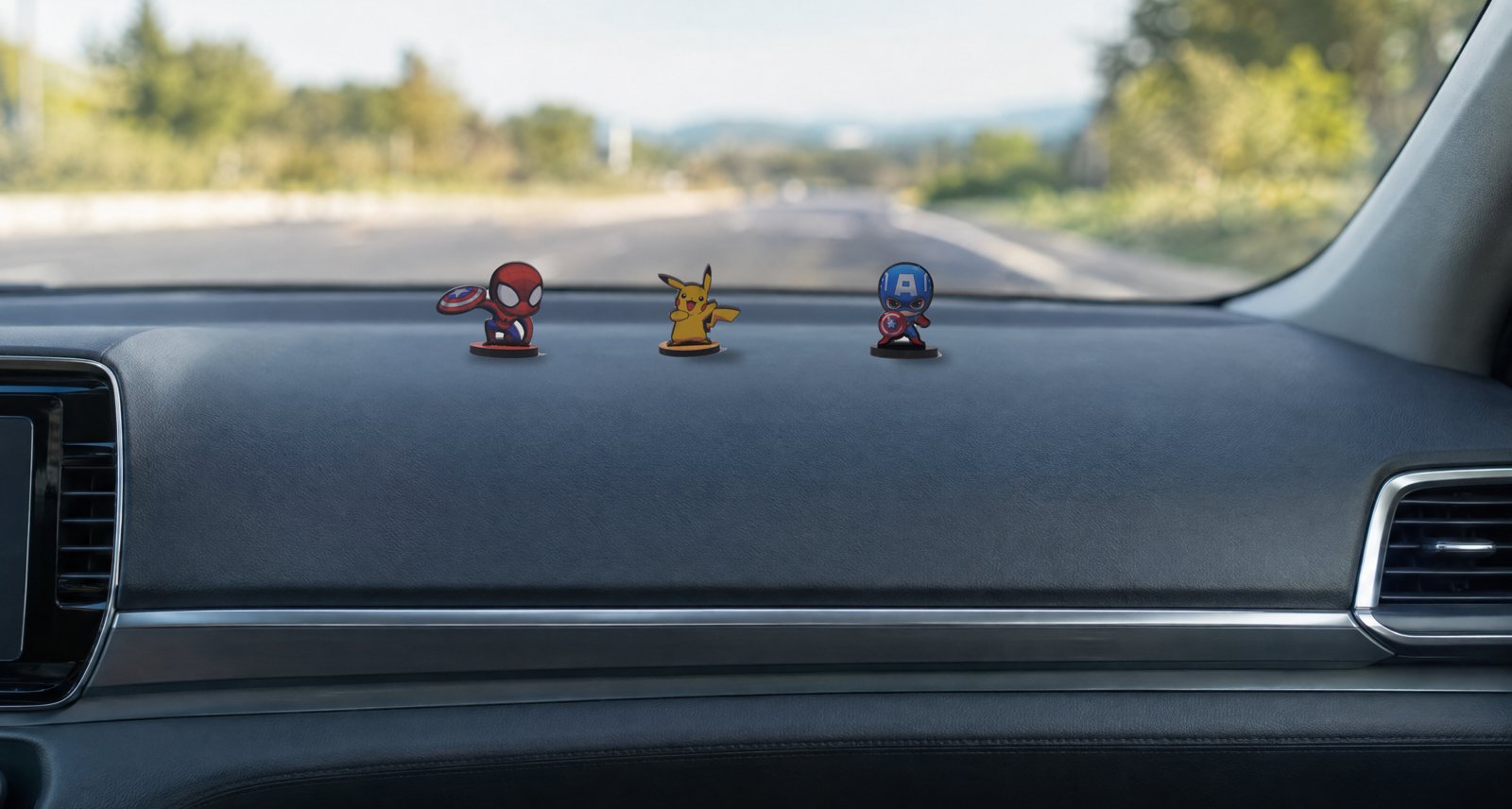 Desk Buddies: on the car dashboard
