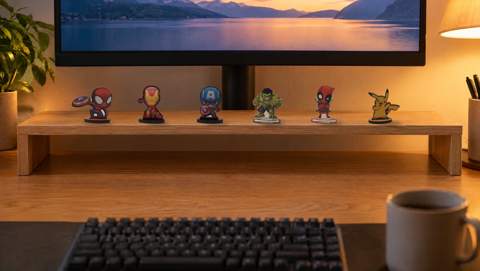 Desk Buddies: on a monitor stand