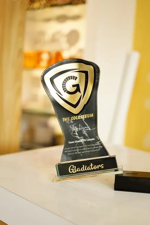 Crest-shaped award