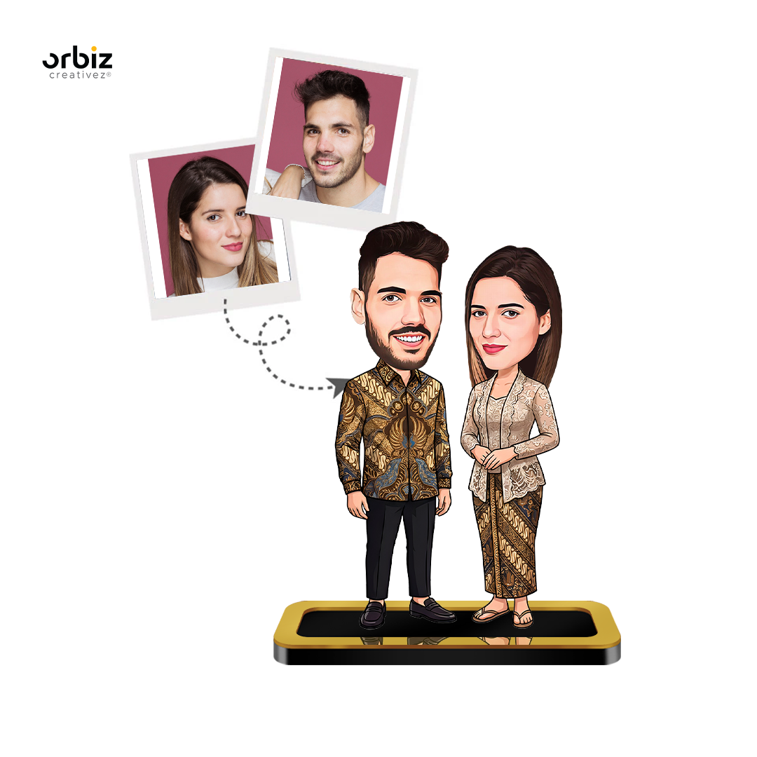 Personalized Mini Me : Indonesian Style Couple Caricature