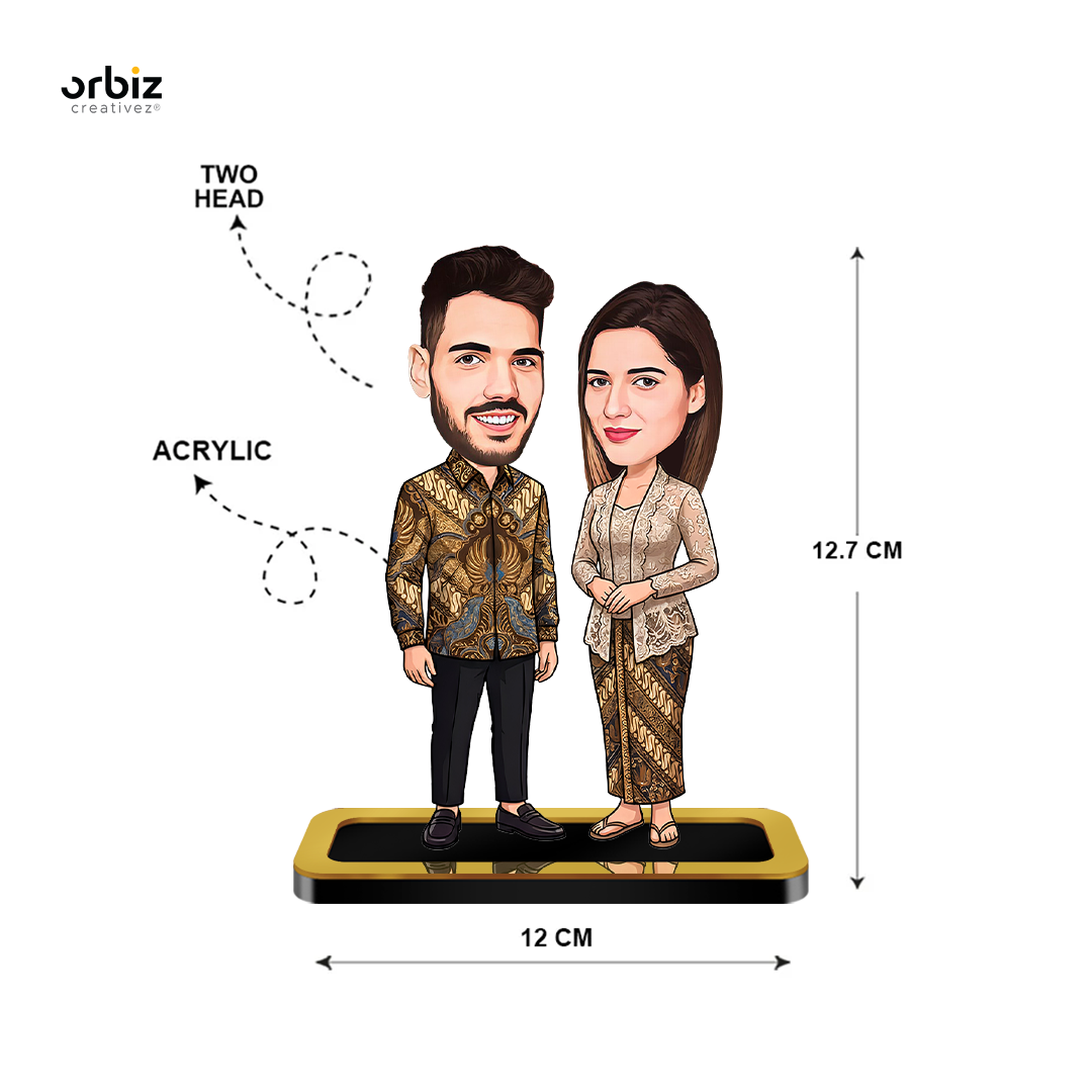 Personalized Mini Me : Indonesian Style Couple Caricature