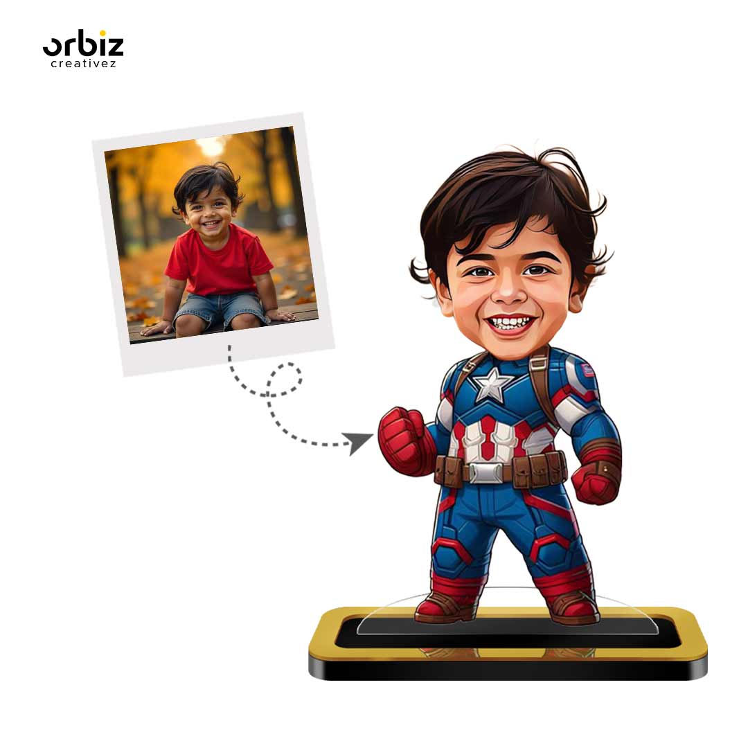 Personalized Mini Me: Captain America Mini Caricature