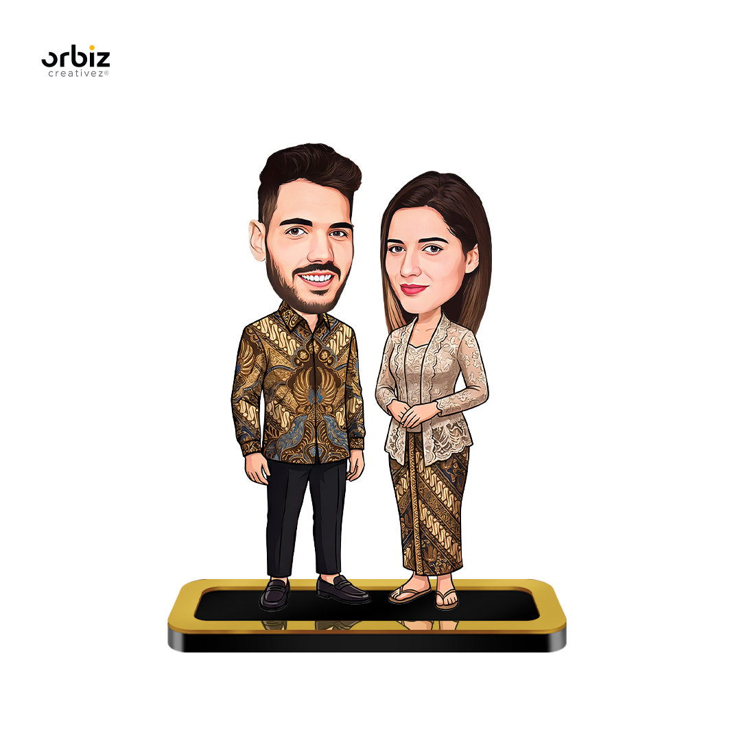 Personalized Mini Me : Indonesian Style Couple Caricature