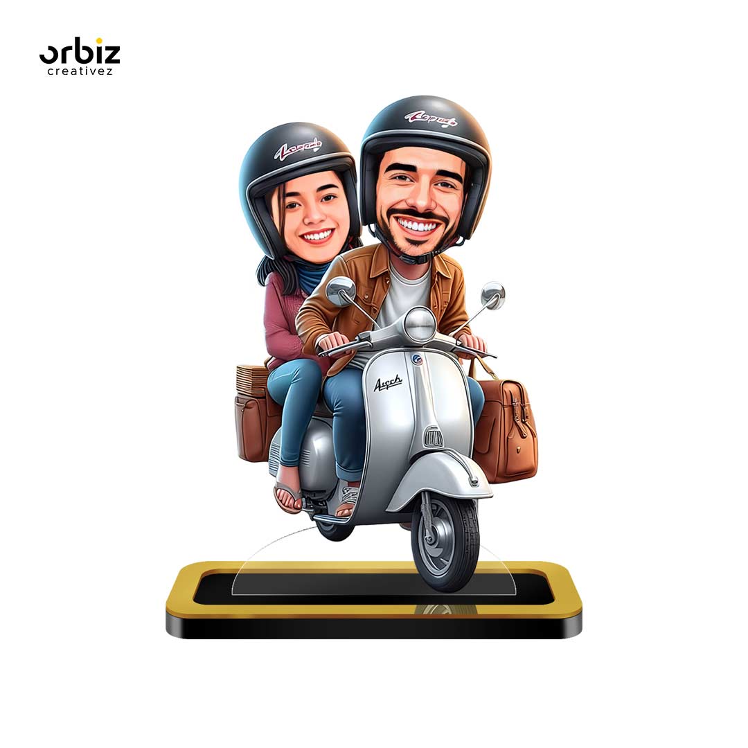 Personalized Mini Me : Couple With Scooter