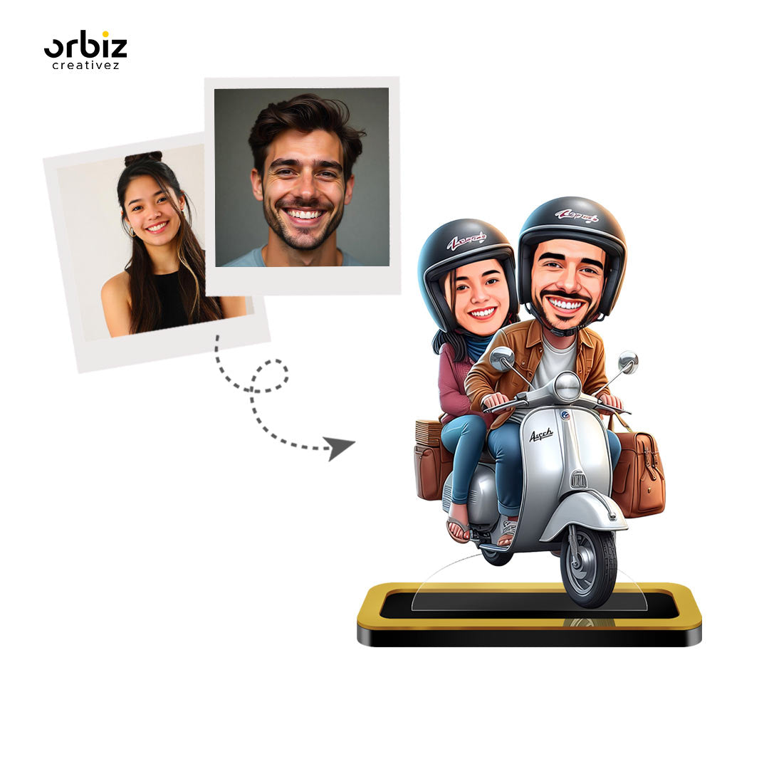 Personalized Mini Me : Couple With Scooter