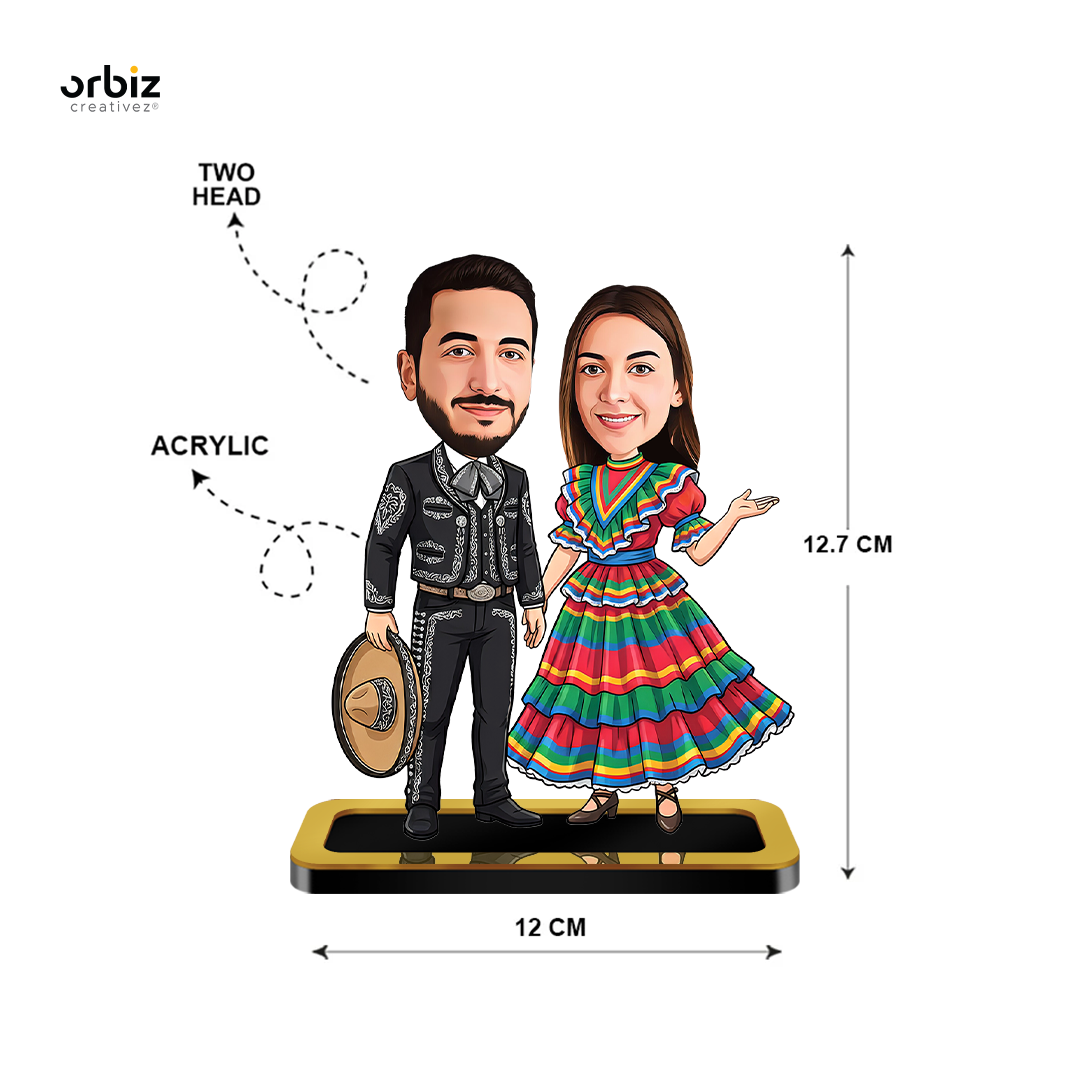 Personalized Mini Me : Mexican -Style Couple Caricature