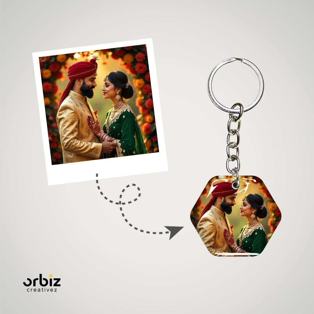 Photo Keychain - Hexagon Shape