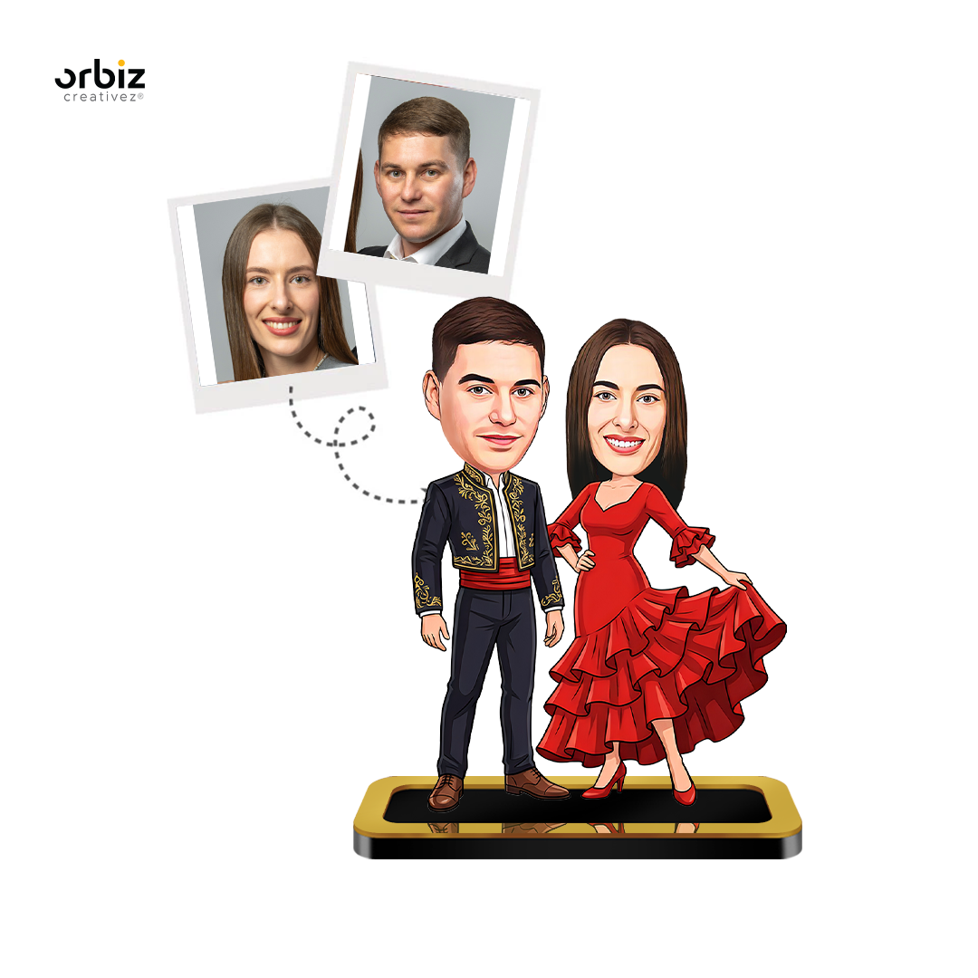 Personalized Mini Me : Spanish Style Couple Caricature