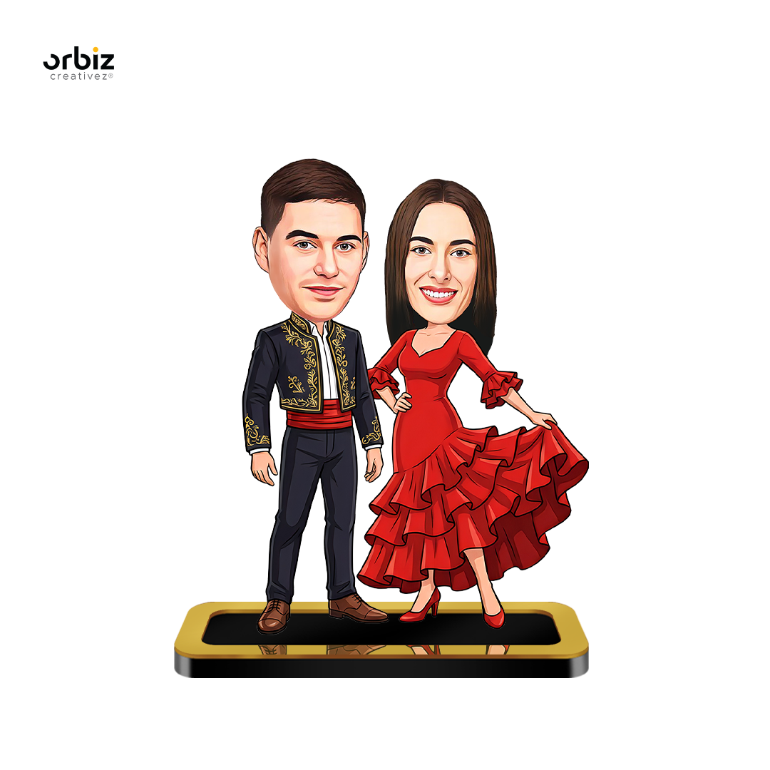 Personalized Mini Me : Spanish Style Couple Caricature