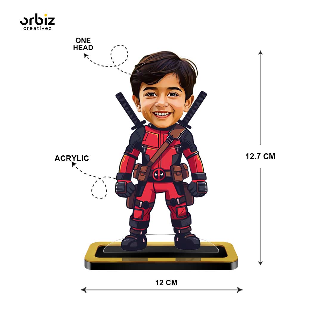 Personalized Mini Me:Dead Pool Mini Caricature