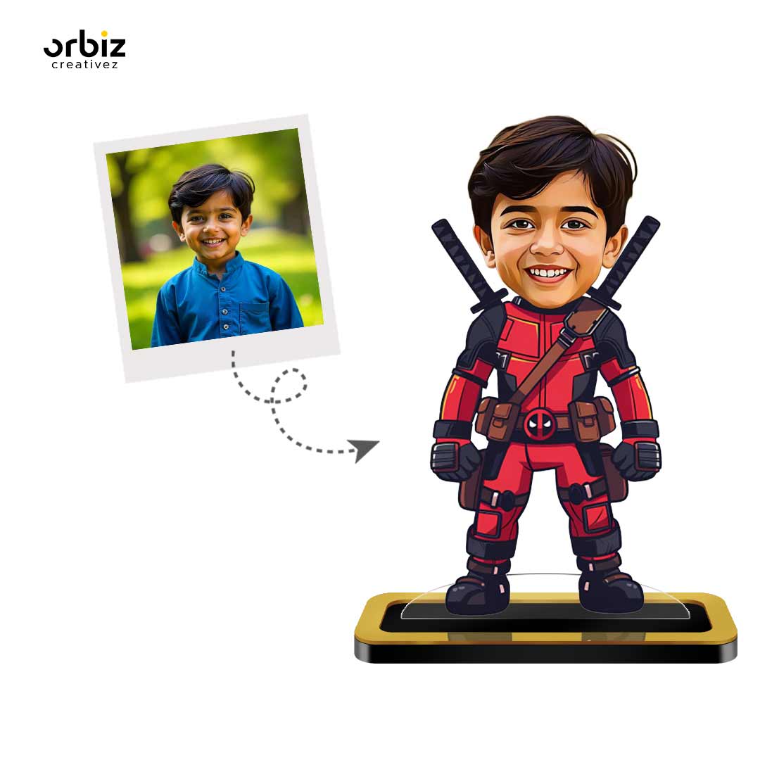 Personalized Mini Me:Dead Pool Mini Caricature