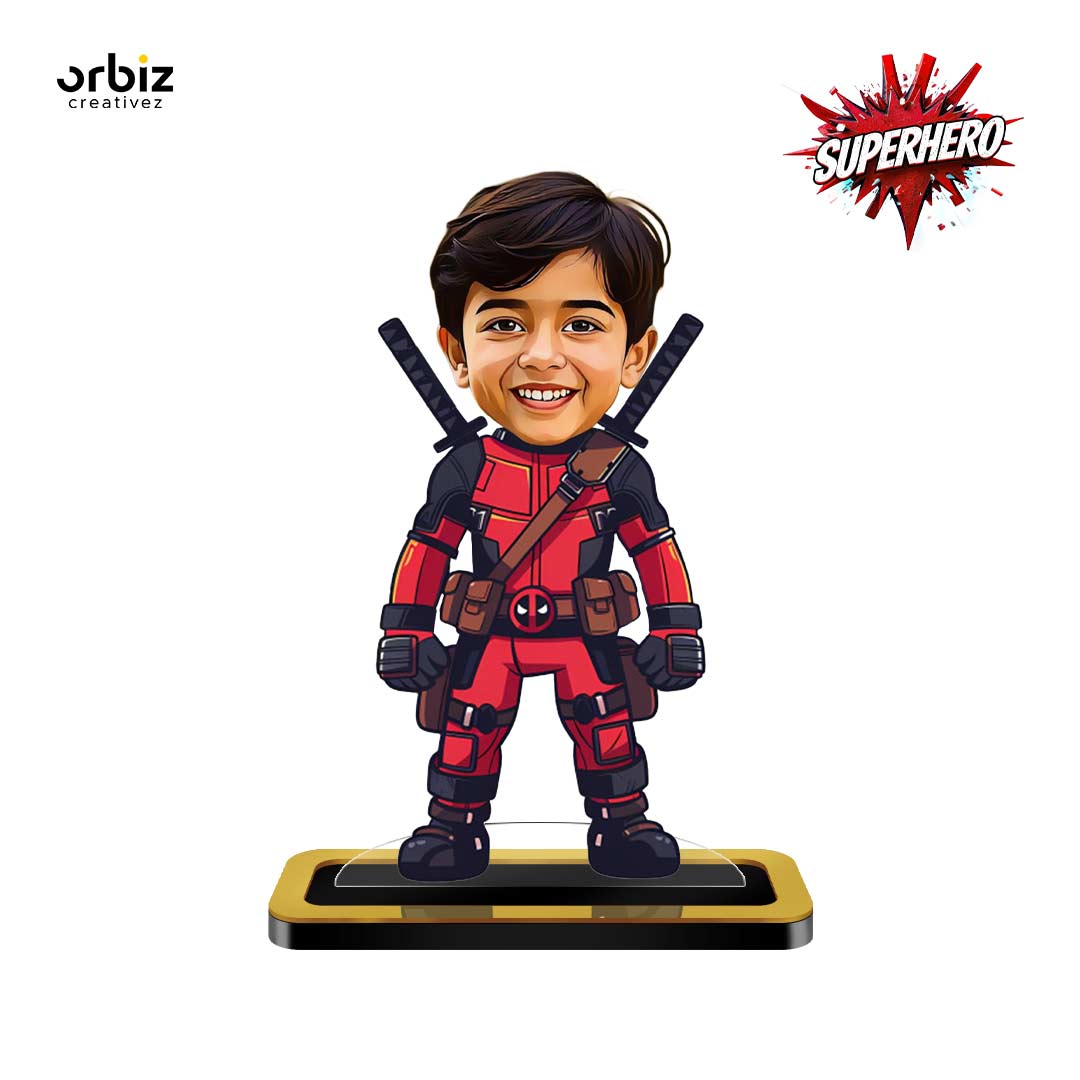 Personalized Mini Me:Dead Pool Mini Caricature