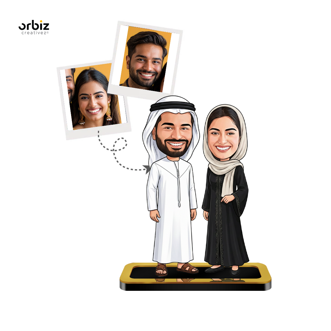 Personalized Mini Me : Arabic-Style Couple Caricature