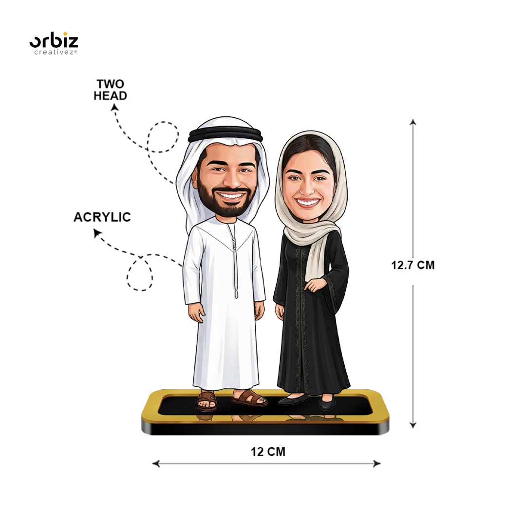 Personalized Mini Me : Arabic-Style Couple Caricature