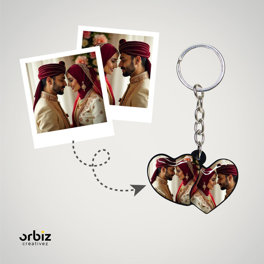 wedding photo printed keychain