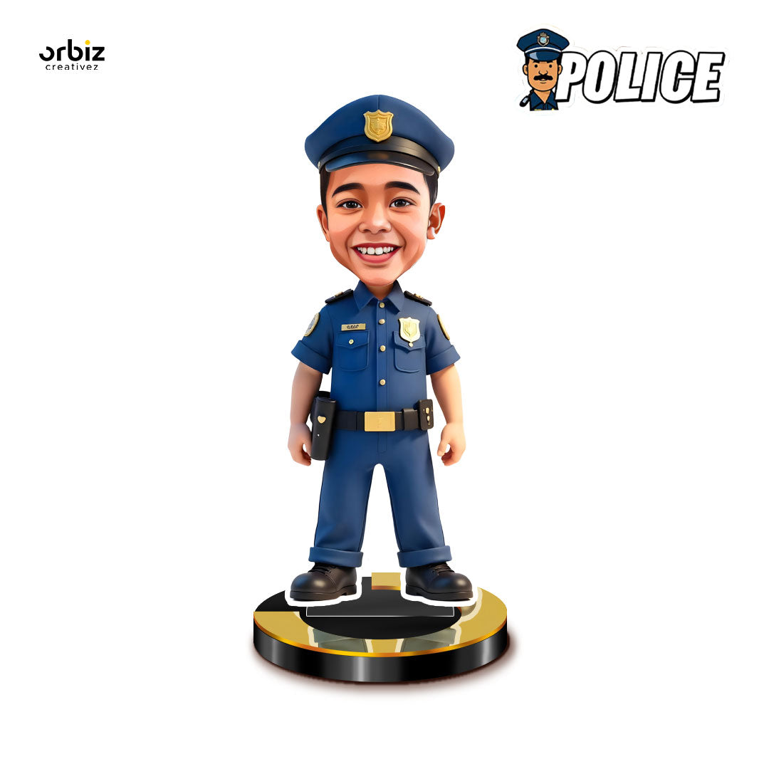 Personalized Mini Me: Police Man Caricature