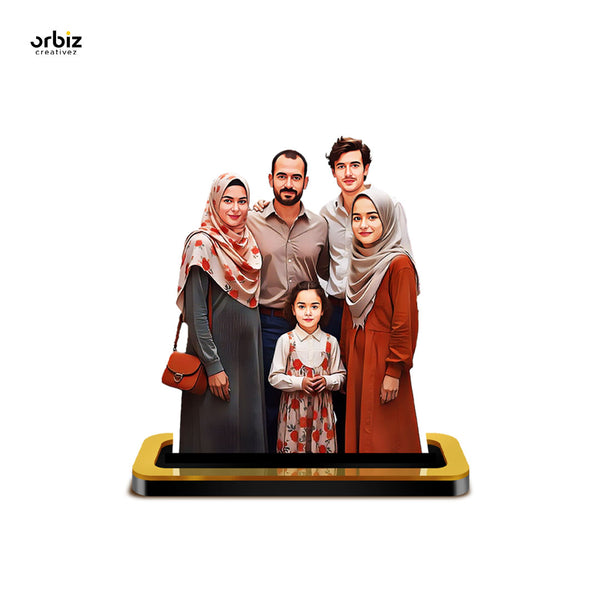 Personalised Mini Me : Family Caricature, Five Members