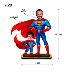 Personalized Mini Me: Dad & Son SuperMan Caricature