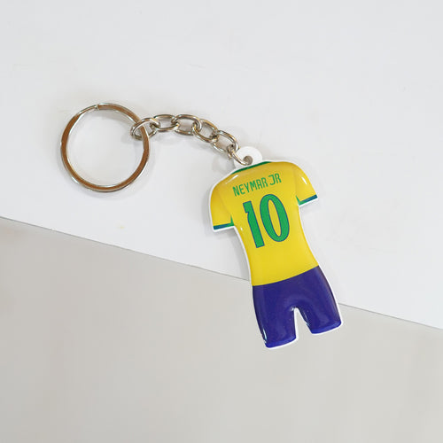 Neymar Jersey Keychain, Number 10 Yellow With Blue Shorts