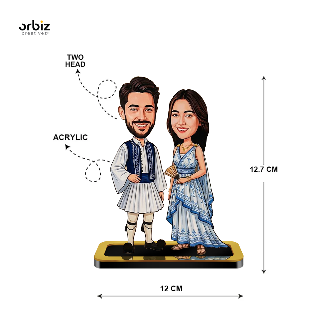 Personalized Mini Me : Greek Style Couple Caricature