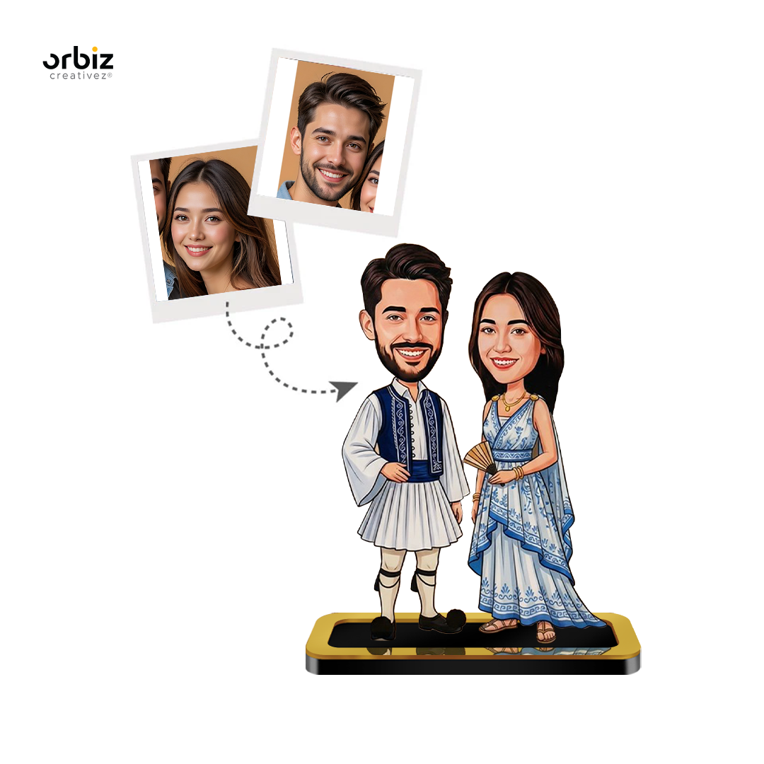 Personalized Mini Me : Greek Style Couple Caricature