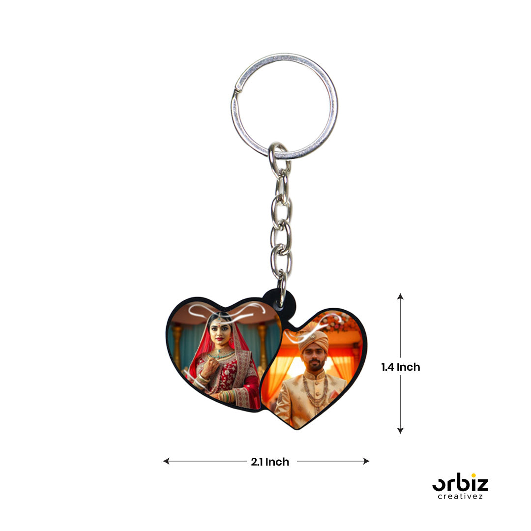 Heart Shape Wedding Keychain