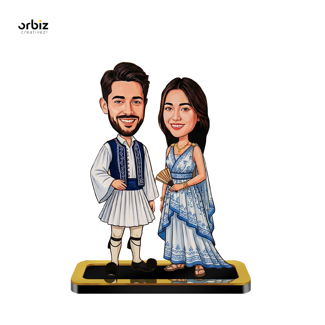 Personalized Mini Me : Greek Style Couple Caricature