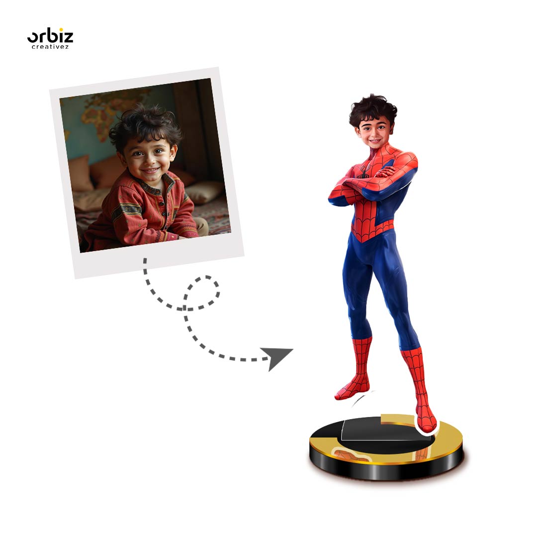 Personalized Mini Me: Spider Man Caricature