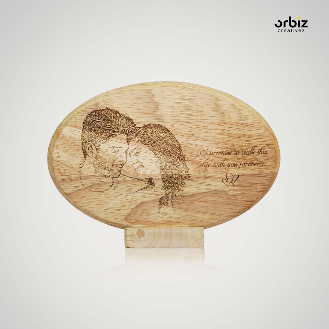 Engraved Wooden Photo Frame For Couples